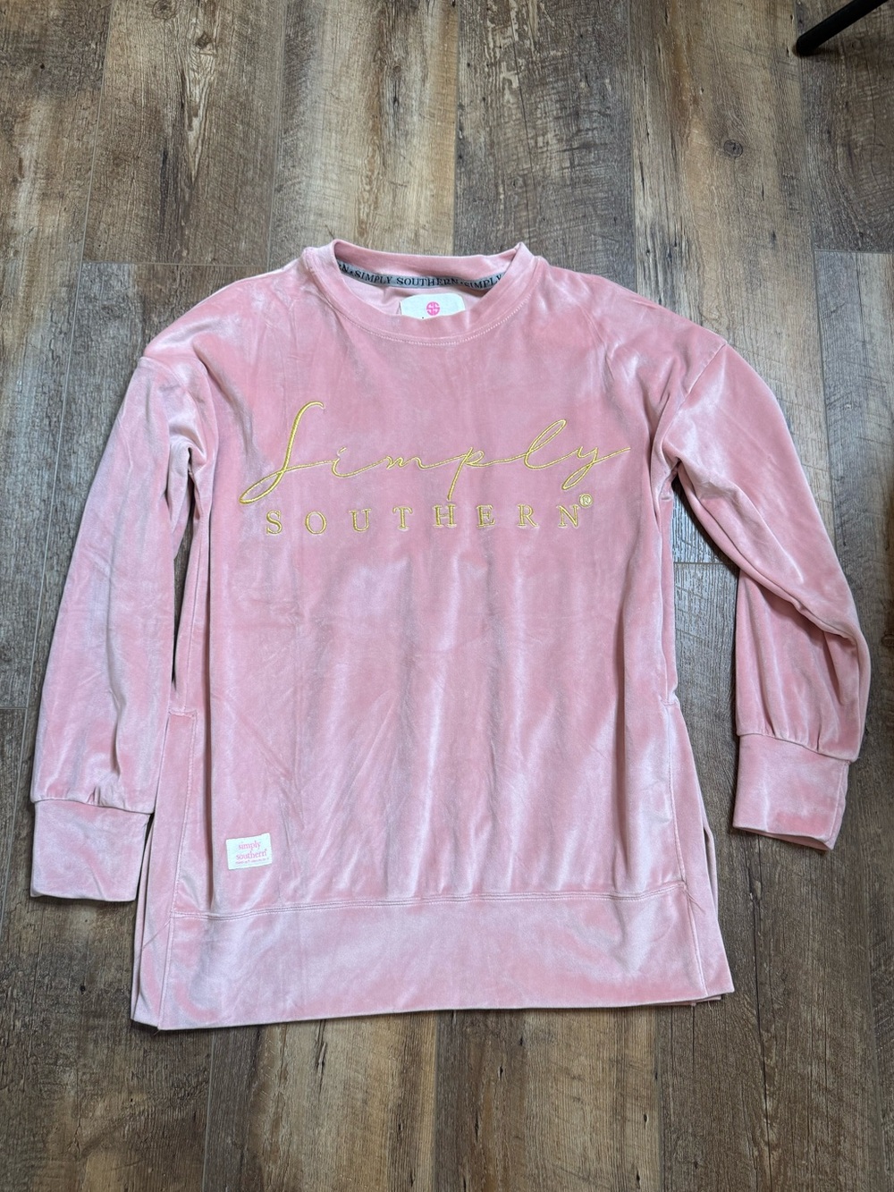 Simply Southern Velour Long Sleeve Pullover, Size Small